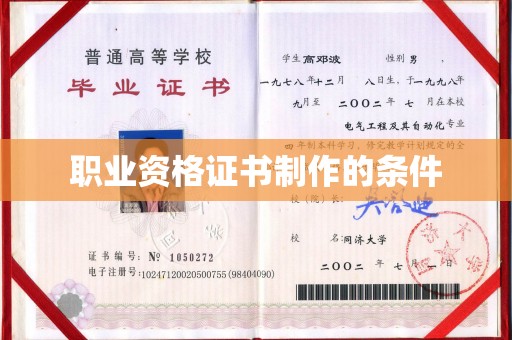 开福职业资格证书制作的条件